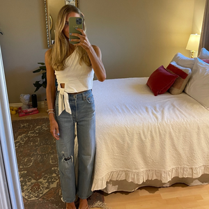 Free People Carmen Top One-Shoulder Crop Top White XS